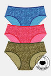 Rosaline Pure Cotton Full Coverage Slim Elastic Brief (Pack of 3)- Abstract Print — thumbnail 1